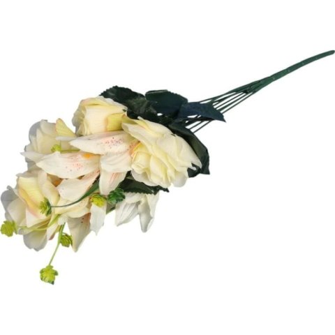 Bukiet mix lilii z różą 52 cm KREMOWY