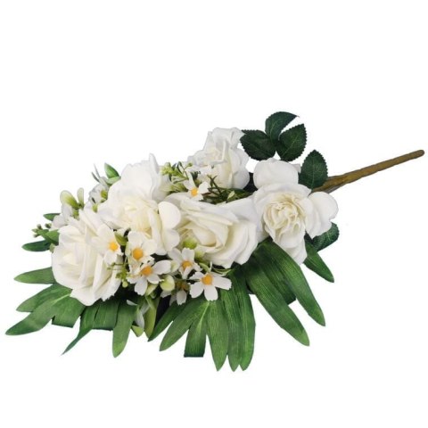 Bukiet płaski z różami 60cm BIAŁY