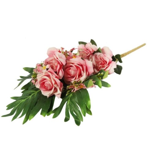 Bukiet płaski z różami 60cm RÓŻOWY