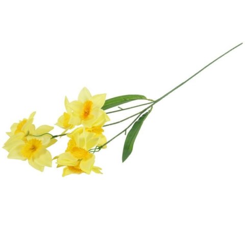GAŁĄZKA Z 9 KWIATAMI NARCYZA 70 CM JASNO ŻÓŁTA