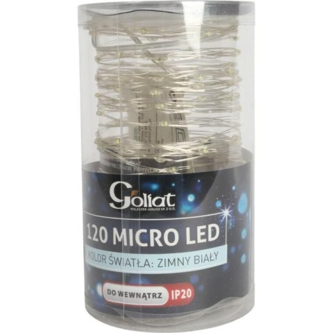 LAMPKI CHOINKOWE 120 LED IP20 ZIMNY BIAŁY NA BATERIE