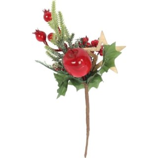 PIK Z JARZĘBINĄ I JABŁKIEM GAŁĄZKA 22 CM czerwona