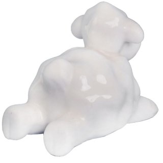 Pełna uroku, pięknie wykonana figurka uroczego, leżącego baranka BIAŁY