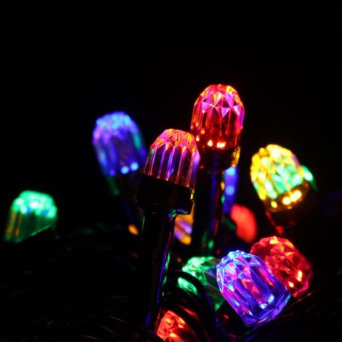 LAMPKI CHOINKOWE 200 LED KRYSZTAŁKI Z PROGRAMATOREM MULTIKOLOR FLASH 15 M