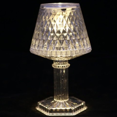 Lampka stołowa LED bateria, przezroczysta 12 cm