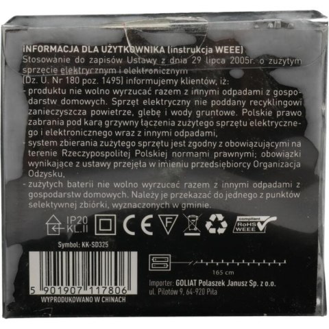 Lampki choinkowe na sznurze AKRYLOWE RENIFERY 10 led na baterie 10 cm