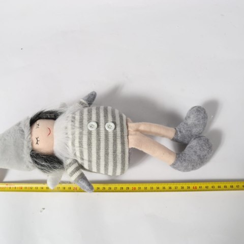 Pluszowy Anioł Siedzący ze Zwisającymi Nogami 40cm - Kolor Szary