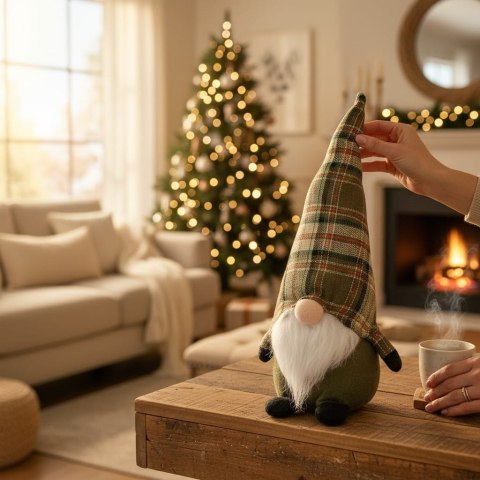 SKRZAT Świąteczny Krasnal GNOM Ozdoba Świąteczna Prezent 38cm