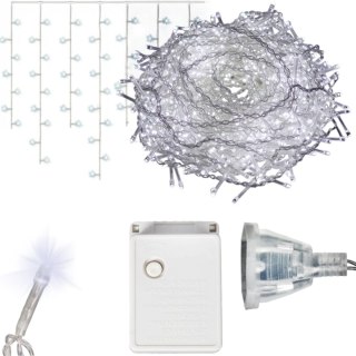 SOPLE 300 LED KURTYNA LAMPKI ZEWNĘTRZNE/WEWNĘTRZNE FLASH ZIMNY BIAŁY PROGRAMATOR 9 M