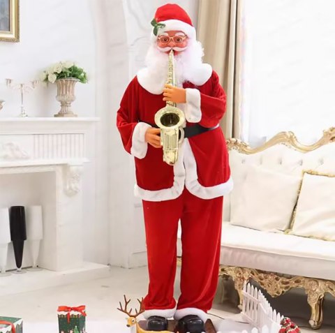 MIKOŁAJ 180 CM FESTIVO, TAŃCZĄCY, ŚPIEWAJĄCY, FIGURA, ŚWIĄTECZNA, DUŻY