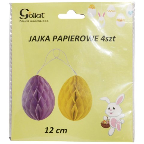 Dekoracyjne Kolorowe Papierowe Zawieszki JAJKA Pisanki Wielkanoc 4 szt.
