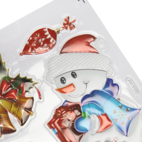 NAKLEJKI ŚWIĄTECZNE NA OKNO 3D DEKORACJA OZDOBA BAŁWAN+ RENIFER