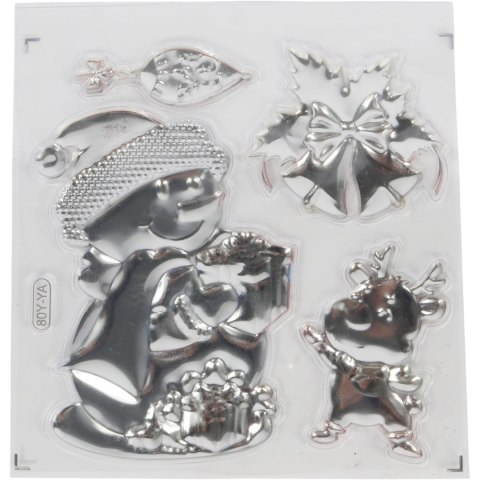 NAKLEJKI ŚWIĄTECZNE NA OKNO 3D DEKORACJA OZDOBA BAŁWAN+ RENIFER