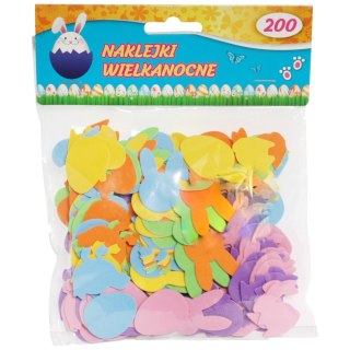 Naklejki świąteczne WIELKANOC samoprzylepne mix wzorów 200 sztuk