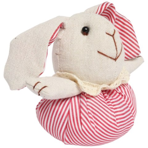 Zając STOJĄCY lniany Ozdoba Wielkanocna Figurka 16 cm
