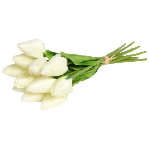 Bukiet 12 TULIPANÓW W PĘCZKU Z RAFIĄ 32 cm jasno różowe