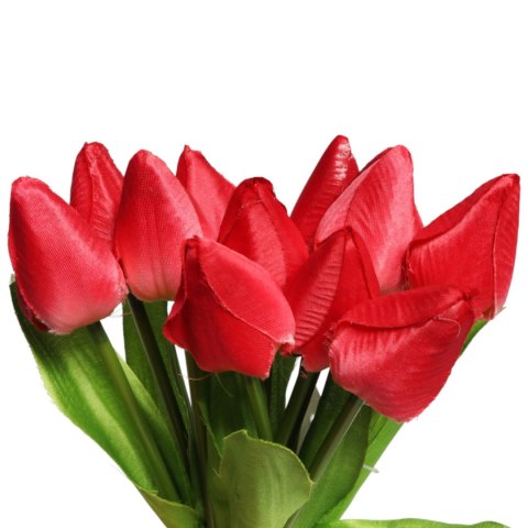 Bukiet 12 TULIPANÓW W PĘCZKU Z RAFIĄ 32 cm