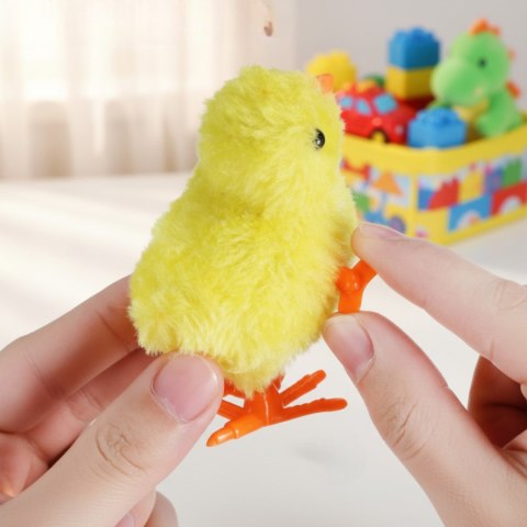 NAKRĘCANY KURCZACZEK ŻÓŁTA KURKA NAKRĘCANA TUPTA CHODZI 9 cm KURCZAK BIAŁY