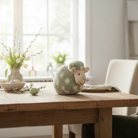 Owca Ozdoba Wielkanocna Figurka zielona 22 cm
