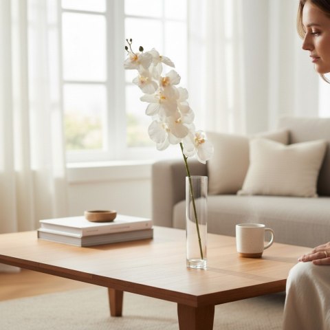 STORCZYK ORCHIDEA GAŁĄZKA 9 KWIATÓW 105 CM KREMOWO-RÓŻOWA