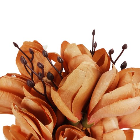 BUKIET MAGNOLII sztuczne kwiaty do wazonu KOMPOZYCJA brązowa 37 cm