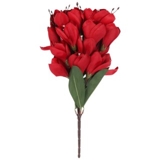 BUKIET MAGNOLII sztuczne kwiaty do wazonu KOMPOZYCJA czerwony 37 cm