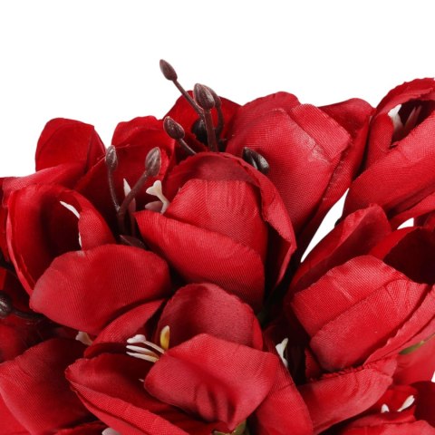 BUKIET MAGNOLII sztuczne kwiaty do wazonu KOMPOZYCJA czerwony 37 cm