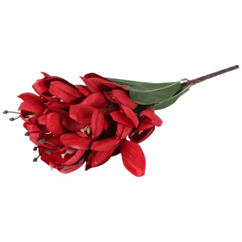 BUKIET MAGNOLII sztuczne kwiaty do wazonu KOMPOZYCJA czerwony 37 cm