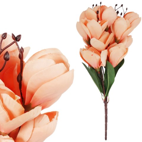 BUKIET MAGNOLII sztuczne kwiaty do wazonu KOMPOZYCJA czerwony 37 cm