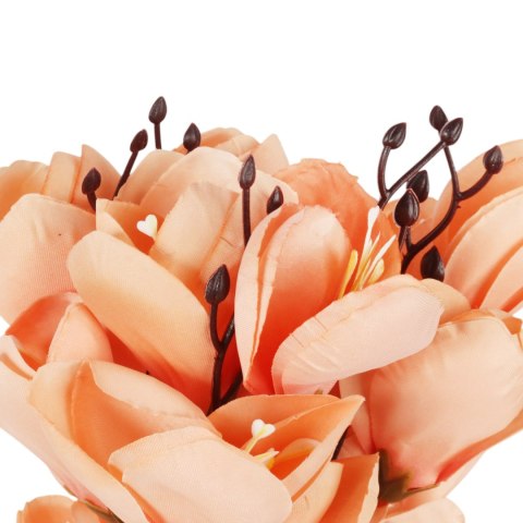 BUKIET MAGNOLII sztuczne kwiaty do wazonu KOMPOZYCJA czerwony 37 cm