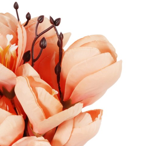 BUKIET MAGNOLII sztuczne kwiaty do wazonu KOMPOZYCJA łososiowa 37 cm