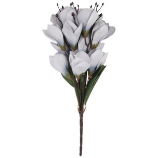 BUKIET MAGNOLII sztuczne kwiaty do wazonu KOMPOZYCJA szara 37 cm