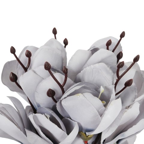 BUKIET MAGNOLII sztuczne kwiaty do wazonu KOMPOZYCJA szara 37 cm