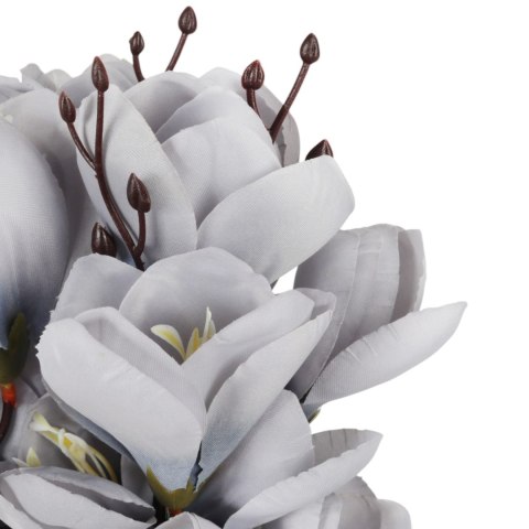 BUKIET MAGNOLII sztuczne kwiaty do wazonu KOMPOZYCJA szara 37 cm