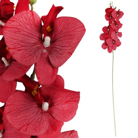 STORCZYK sztuczne kwiaty do wazonu GAŁĄZKA ORCHIDEA czerwona 100 cm