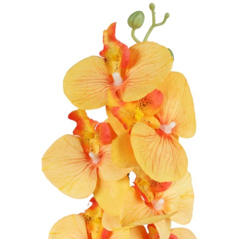 STORCZYK sztuczne kwiaty do wazonu GAŁĄZKA ORCHIDEA pomarańczowa 100 cm