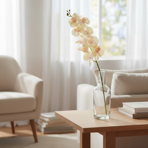 STORCZYK sztuczne kwiaty do wazonu GAŁĄZKA ORCHIDEA żółto-różowa 100 cm