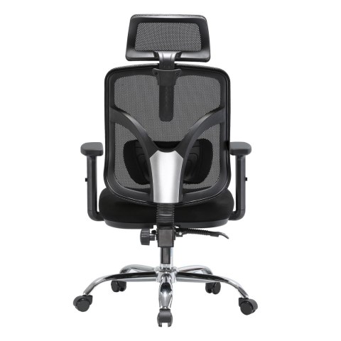 FOTEL BIUROWY ERGONOMICZNY APEXWORK, CZARNY, WYGODNY, DO BIURA, Z SIATKĄ