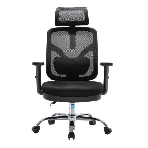 FOTEL BIUROWY ERGONOMICZNY APEXWORK, CZARNY, WYGODNY, DO BIURA, Z SIATKĄ