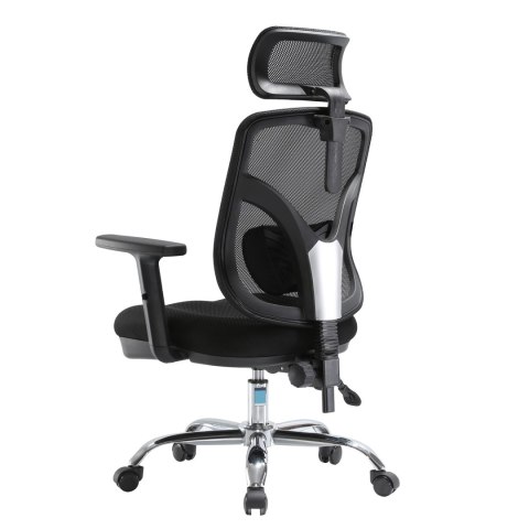 FOTEL BIUROWY ERGONOMICZNY APEXWORK, CZARNY, WYGODNY, DO BIURA, Z SIATKĄ