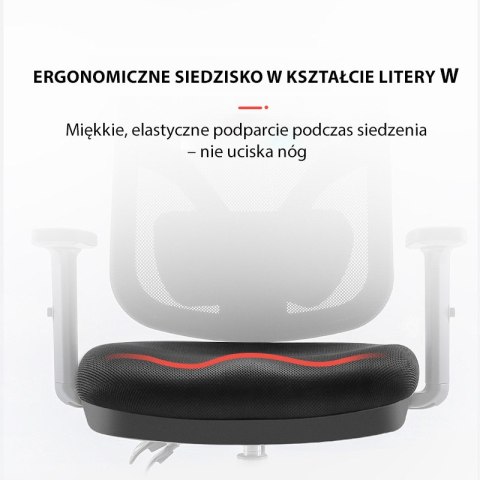FOTEL BIUROWY ERGONOMICZNY APEXWORK, CZARNY, WYGODNY, DO BIURA, Z SIATKĄ