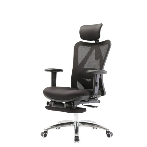 FOTEL ERGONOMICA, CZARNY, Z PODNÓŻKIEM, ROZKŁADANY, WYGODNY, DO SALONU