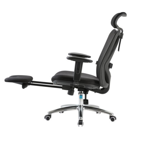 FOTEL ERGONOMICA, CZARNY, Z PODNÓŻKIEM, ROZKŁADANY, WYGODNY, DO SALONU