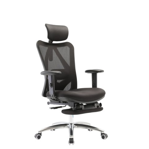 FOTEL ERGONOMICA, CZARNY, Z PODNÓŻKIEM, ROZKŁADANY, WYGODNY, DO SALONU