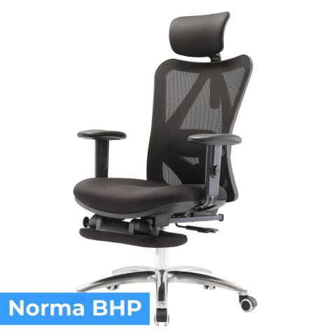 FOTEL ERGONOMICA, CZARNY, Z PODNÓŻKIEM, ROZKŁADANY, WYGODNY, DO SALONU