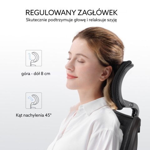 FOTEL ERGONOMICA, CZARNY, Z PODNÓŻKIEM, ROZKŁADANY, WYGODNY, DO SALONU