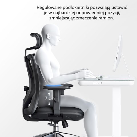 FOTEL ERGONOMICA, CZARNY, Z PODNÓŻKIEM, ROZKŁADANY, WYGODNY, DO SALONU