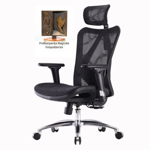 FOTEL BIUROWY ERGONOVA, CZARNY, ERGONOMICZNY, DO BIURA, SIATKA, WYGODNY