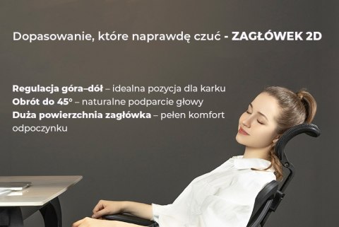 FOTEL BIUROWY ERGONOVA, CZARNY, ERGONOMICZNY, DO BIURA, SIATKA, WYGODNY