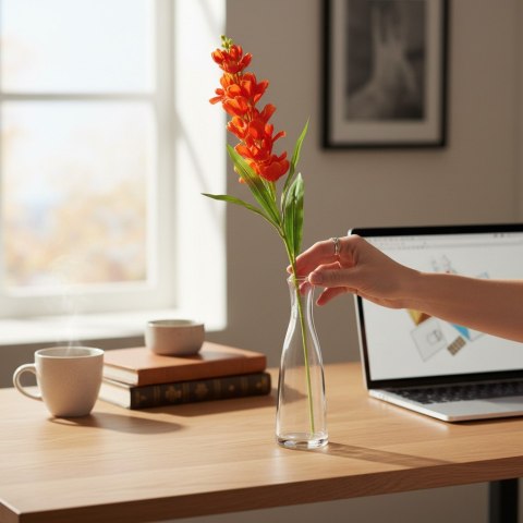 OSTRÓŻKA KWIAT SZTUCZNY do wazonu pomarańczowa 82 cm